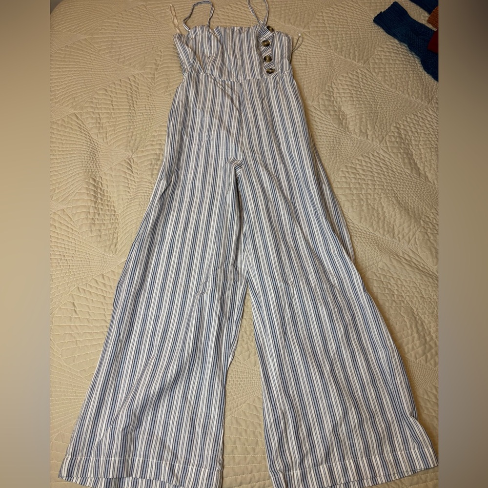 Striped Wide-Leg Jumpsuit